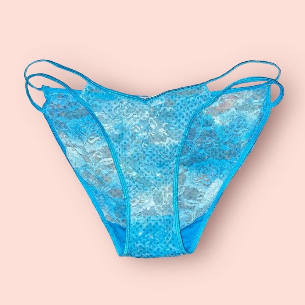 Sheer Blue Sequins Panty